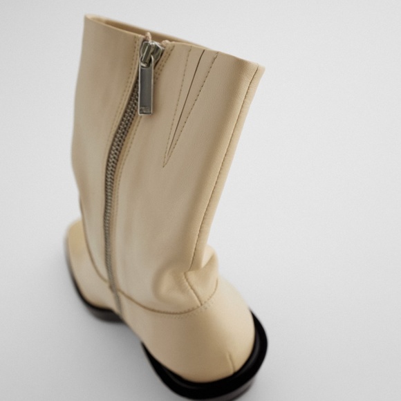 Zara Western Style Leather Ankle Boots - Picture 3 of 6